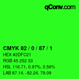 Farbcode: CMYK 82 / 0 / 87 / 1 | qconv.com
