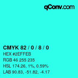 Color code: CMYK 82 / 0 / 8 / 0 | qconv.com