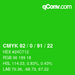 Color code: CMYK 82 / 0 / 91 / 22 | qconv.com