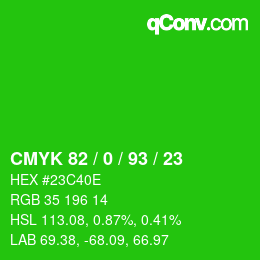 Farbcode: CMYK 82 / 0 / 93 / 23 | qconv.com