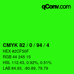 Código de color: CMYK 82 / 0 / 94 / 4 | qconv.com