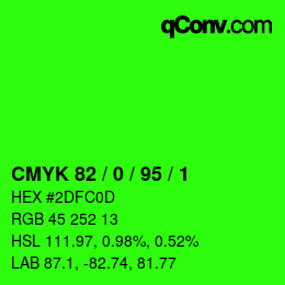 Color code: CMYK 82 / 0 / 95 / 1 | qconv.com