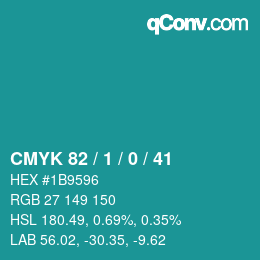 Color code: CMYK 82 / 1 / 0 / 41 | qconv.com