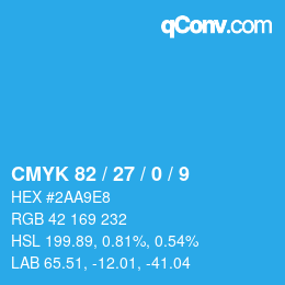 Color code: CMYK 82 / 27 / 0 / 9 | qconv.com