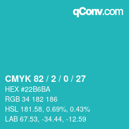 Color code: CMYK 82 / 2 / 0 / 27 | qconv.com