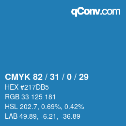 Color code: CMYK 82 / 31 / 0 / 29 | qconv.com