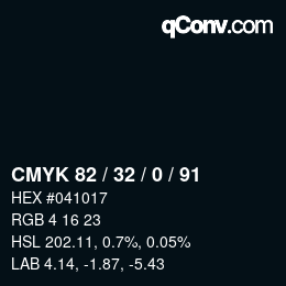 颜色代码: CMYK 82 / 32 / 0 / 91 | qconv.com