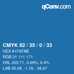 Color code: CMYK 82 / 35 / 0 / 33 | qconv.com