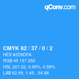 Color code: CMYK 82 / 37 / 0 / 2 | qconv.com