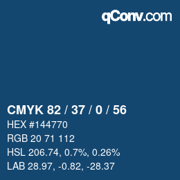 Color code: CMYK 82 / 37 / 0 / 56 | qconv.com