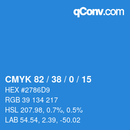 Color code: CMYK 82 / 38 / 0 / 15 | qconv.com