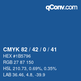 颜色代码: CMYK 82 / 42 / 0 / 41 | qconv.com