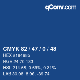 Color code: CMYK 82 / 47 / 0 / 48 | qconv.com