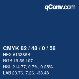 颜色代码: CMYK 82 / 48 / 0 / 58 | qconv.com
