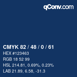 颜色代码: CMYK 82 / 48 / 0 / 61 | qconv.com