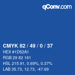 カラーコード: CMYK 82 / 49 / 0 / 37 | qconv.com