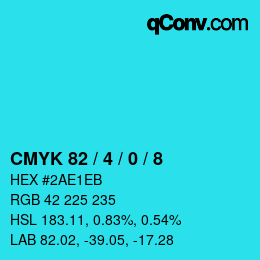 Color code: CMYK 82 / 4 / 0 / 8 | qconv.com