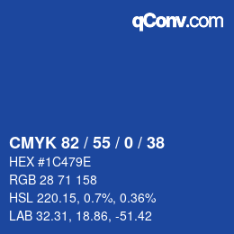 Color code: CMYK 82 / 55 / 0 / 38 | qconv.com