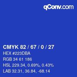颜色代码: CMYK 82 / 67 / 0 / 27 | qconv.com