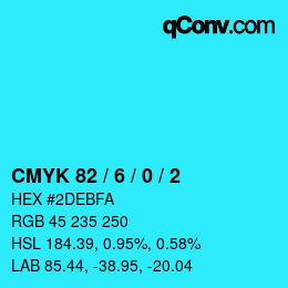 Color code: CMYK 82 / 6 / 0 / 2 | qconv.com