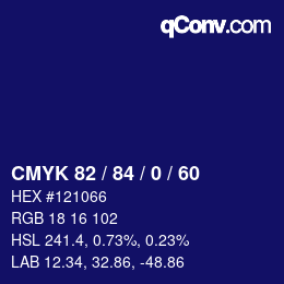 Color code: CMYK 82 / 84 / 0 / 60 | qconv.com