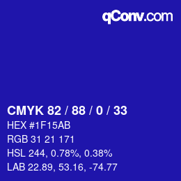 Color code: CMYK 82 / 88 / 0 / 33 | qconv.com