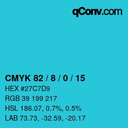 Color code: CMYK 82 / 8 / 0 / 15 | qconv.com
