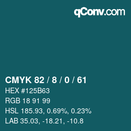 Color code: CMYK 82 / 8 / 0 / 61 | qconv.com