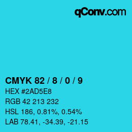 Color code: CMYK 82 / 8 / 0 / 9 | qconv.com
