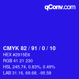 Color code: CMYK 82 / 91 / 0 / 10 | qconv.com