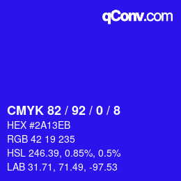 Color code: CMYK 82 / 92 / 0 / 8 | qconv.com