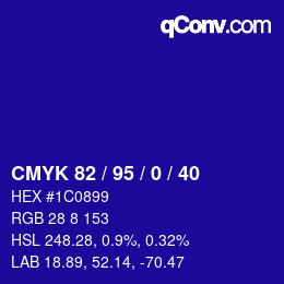 Color code: CMYK 82 / 95 / 0 / 40 | qconv.com