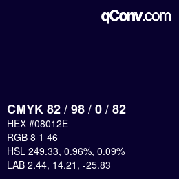 Color code: CMYK 82 / 98 / 0 / 82 | qconv.com
