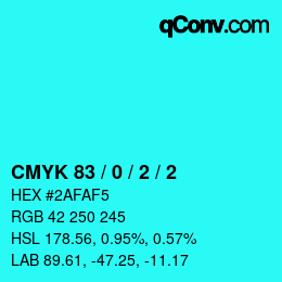 Color code: CMYK 83 / 0 / 2 / 2 | qconv.com