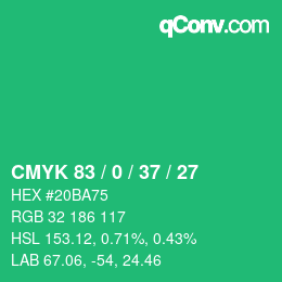 Color code: CMYK 83 / 0 / 37 / 27 | qconv.com