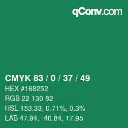 カラーコード: CMYK 83 / 0 / 37 / 49 | qconv.com
