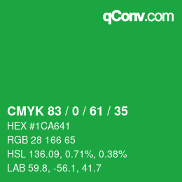 Color code: CMYK 83 / 0 / 61 / 35 | qconv.com