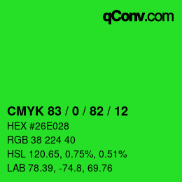 Color code: CMYK 83 / 0 / 82 / 12 | qconv.com
