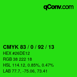 Color code: CMYK 83 / 0 / 92 / 13 | qconv.com