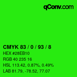 Farbcode: CMYK 83 / 0 / 93 / 8 | qconv.com