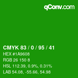 Código de color: CMYK 83 / 0 / 95 / 41 | qconv.com