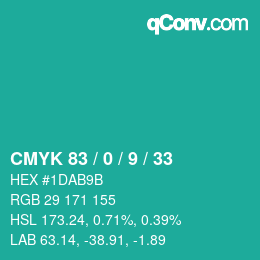 Código de color: CMYK 83 / 0 / 9 / 33 | qconv.com