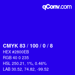 Color code: CMYK 83 / 100 / 0 / 8 | qconv.com