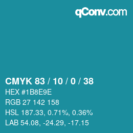 颜色代码: CMYK 83 / 10 / 0 / 38 | qconv.com