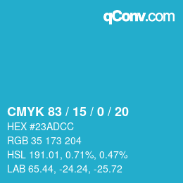 Color code: CMYK 83 / 15 / 0 / 20 | qconv.com