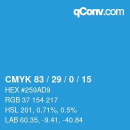 Color code: CMYK 83 / 29 / 0 / 15 | qconv.com