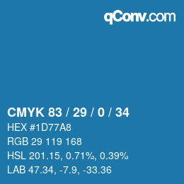 Color code: CMYK 83 / 29 / 0 / 34 | qconv.com