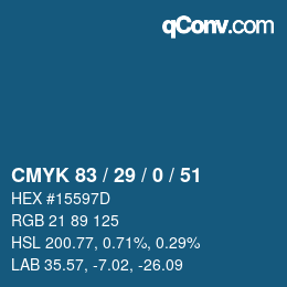 Color code: CMYK 83 / 29 / 0 / 51 | qconv.com