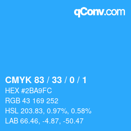 Color code: CMYK 83 / 33 / 0 / 1 | qconv.com