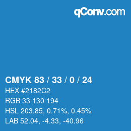 Color code: CMYK 83 / 33 / 0 / 24 | qconv.com